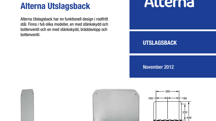 Produktblad Alterna utslagsback