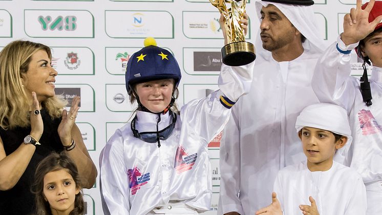 Stina Landh efter segern i Abu Dhabi
