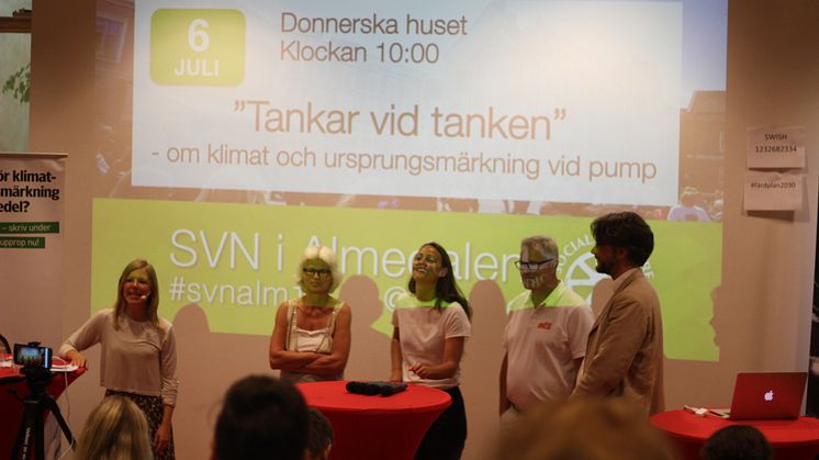 Gröna Bilister arrangerade ett seminarium i Almedalen om klimat- och ursprungsmärkning vid pump. 