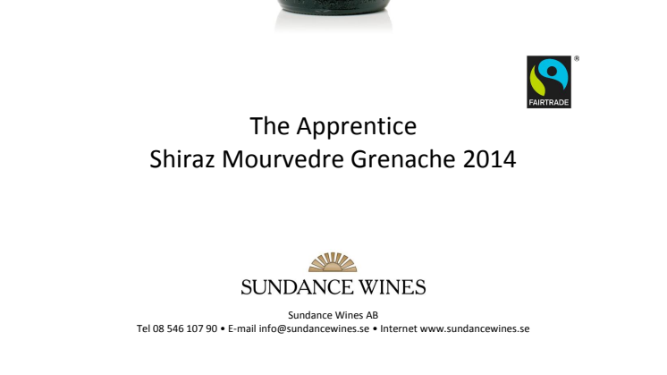 Silvermedalj för det Fairtrade-certifierade vinet The Apprentice Shiraz Mourvedre Grenache i IWSC 2014