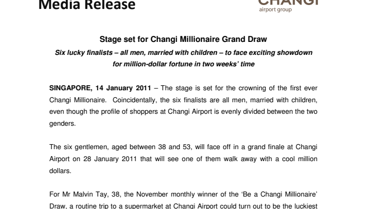 Stage set for Changi Millionaire Grand Draw