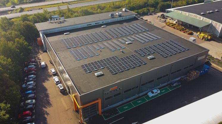 Solceller på STILLs huvudbyggnad i Malmö