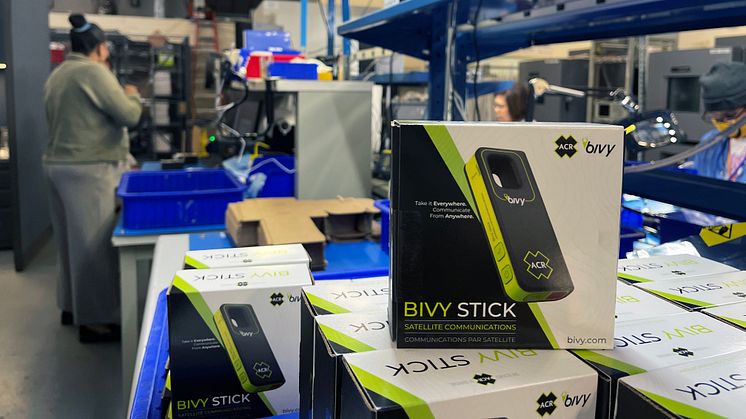 Production of the Bivy Stick satellite messenger device has moved to ACR Electronics' headquarters in Florida, USA
