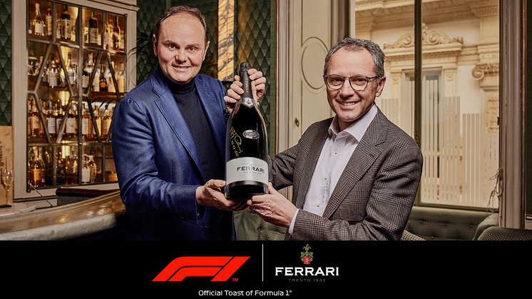 Matteo Lunelli från Ferrari Trento och Stefano Domenicali från Formula 1® med Ferrari Jeroboam