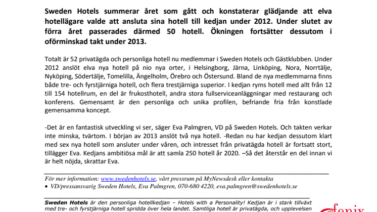 Allt fler hotell ansluter sig till Sweden Hotels
