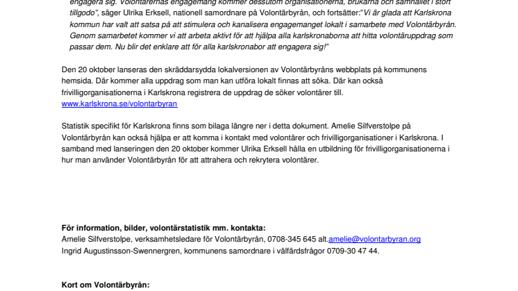 Karlskrona kommun satsar på samarbete med Volontärbyrån