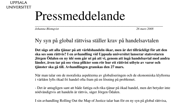 Ny syn på global rättvisa ställer krav på handelsavtalen