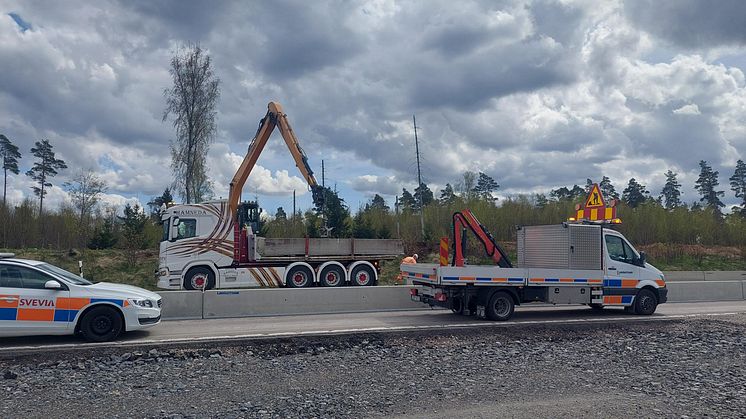 Nu är motorvägsbygget utanför Ljungby i gång igen.