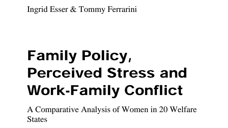 Kvinnors yrkesarbete kan inte kopplas till ökade konflikter mellan arbete-familj eller stress i hemmet