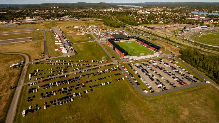 Området kring Boden Arena sett från luften. Foto: Mats Engfors, Fotographic