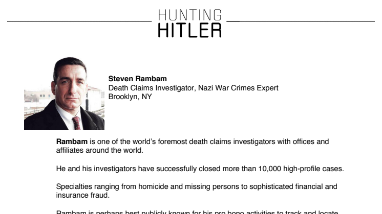 Hunting Hitler: Steven Rambam