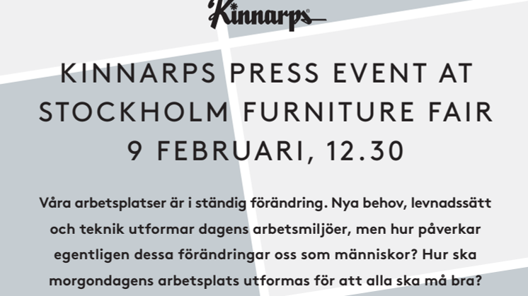 Inbjudan till pressträff under Stockholm Furniture Fair