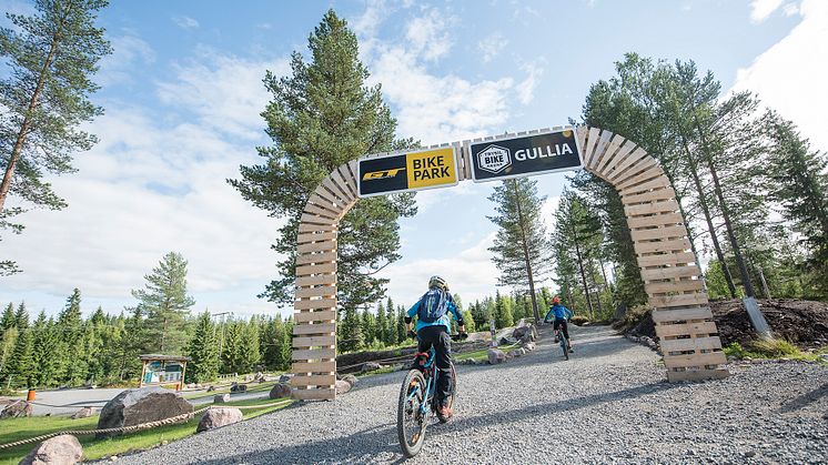 Inngangsportalen til sykkelstiene i Trysil. Foto: Vegard Breie