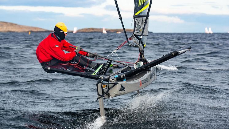 WASZP: Den foilende enmannsjollen WASZP er en av klassene i norgescupen i Arendal fra 29. april til 1. mai. FOTO: Morten Jensen