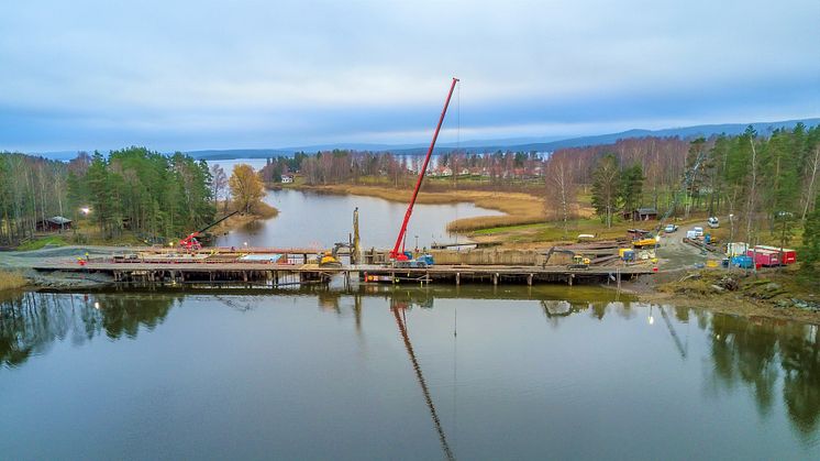 Här byggs översvämningsskydd i Arvika - ett projekt som tidigare fått statsbidrag för förebyggande åtgärder mot naturolyckor.