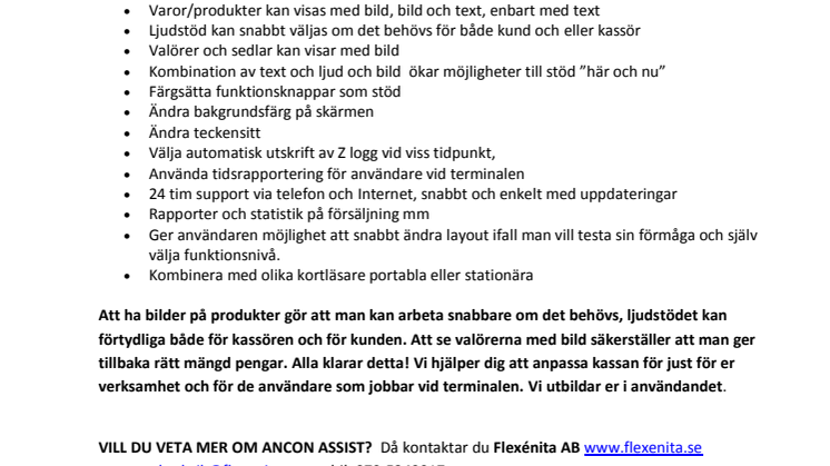  Ancon Assist kassasystem - den smarta tillgängliga kassan!