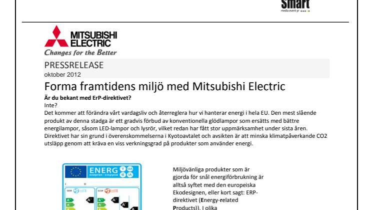 Forma framtidens miljö med Mitsubishi Electric