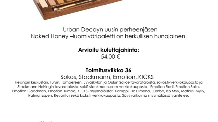UUSI KULTA —Urban Decay Naked Honey luomiväripaletti