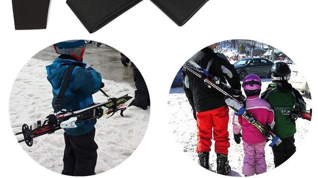 Bärremen underlättar bärandet av skidor för såväl barn som vuxna