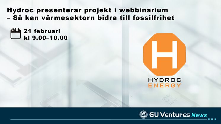 Hydroc presenterar projekt i webbinarium  – Så kan värmesektorn bidra till fossilfrihet