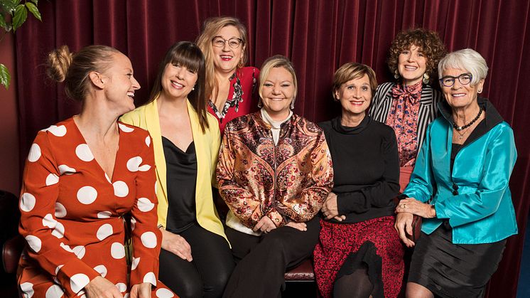 Stellagalans styrelse fr v Ida Ström, Karoline Nordefors, Anette Rosvall, Maja Berthas, Anita Lindström, AnnaAntonia Schauermann samt Ella Nilsson. Fotograf Foto: Susanne Kronholm 