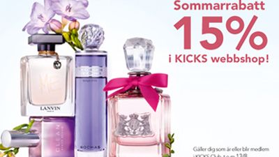 15% rabatt på kicks.se under hela sommaren!