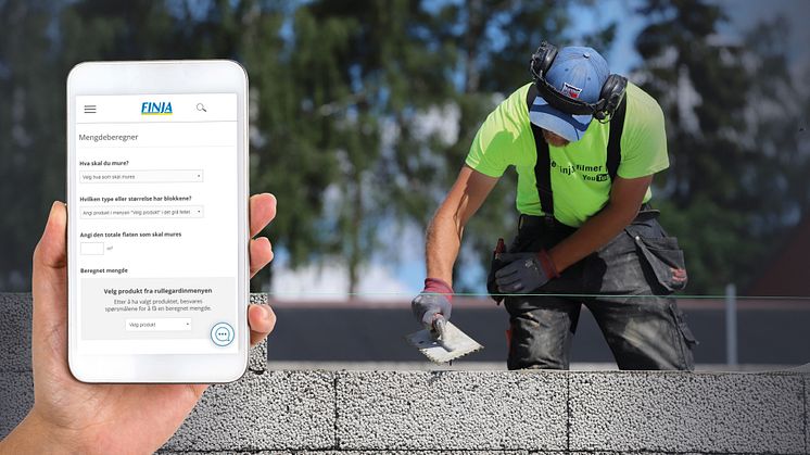 Finja lanserer enkel digital mengdeberegner for murmørtel