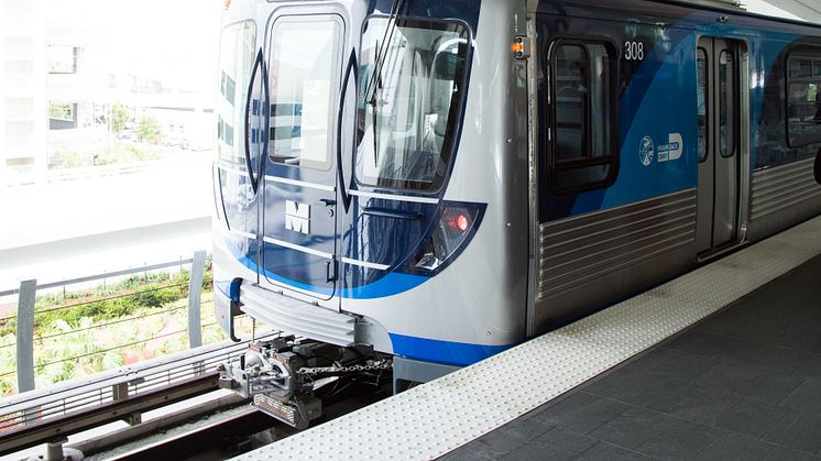 The Department of Transportation and Public Works places its first new Metrorail train in more than 30 years into service