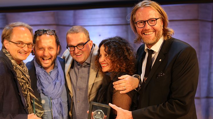 Günther Weilguni, Daniel Mani, Manfred Weilguni, Alexandra Lebelle och Erik Nissen Johansen på Prix Versailles prisutdelning den 12 May 2017
