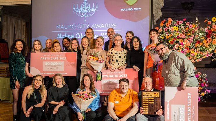 Samtliga vinnare i Malmö City Awards 2022. Foto: Joe Miller.