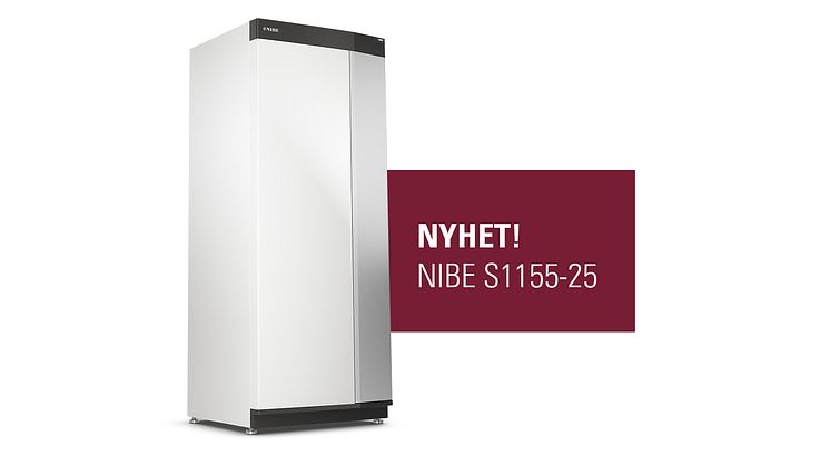 NIBE S1155-25 • RSK-nummer: 624 93 07 • Rekommenderat pris 105 000 exkl moms • CO2 - ekvivalent under 5 ton per kylkrets • Energimärkning A+++