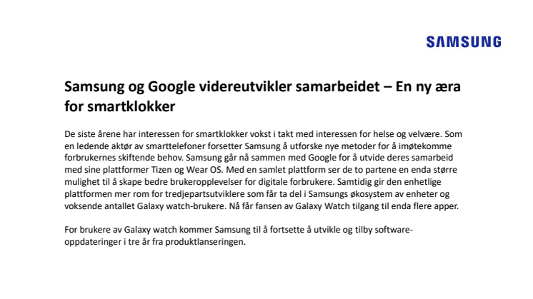 Samsung og Google videreutvikler samarbeidet – En ny æra for smartklokker