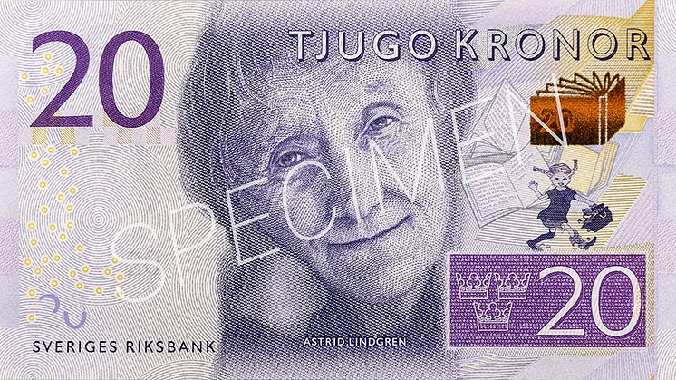 Den nya 20 kronorssedeln presenteras i Astrid Lindgrens Värld