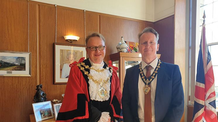 The Mayor of Bury, Councillor Tim Pickstone, with his partner Wayne Burrows who is the Mayor’s Consort.