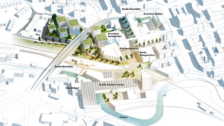 Karta, Campusplan Högskolan i Borås 2025