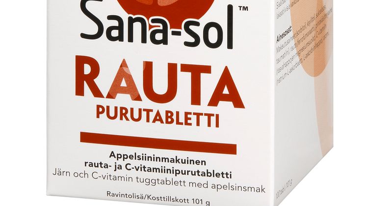 Sana-solilta markkinoiden ainoa rauta-purutabletti ravintolisänä