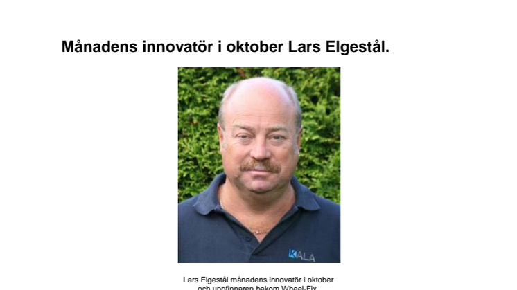Månadens innovatör i oktober Lars Elgestål.