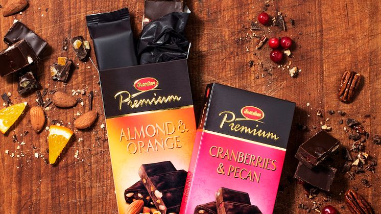 Marabou Premium lanserar bars av mörk choklad i nya smakkombinationer