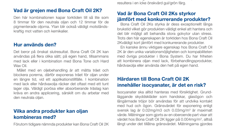 Q&A - Bona Craft Oil 2K
