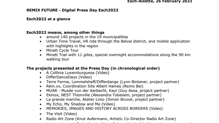 Esch2022_Press Information Press Day2021_Esch at a glance EN