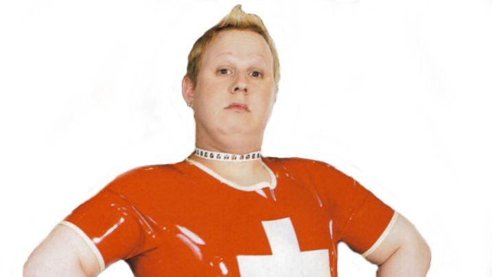 Karakteren Daffyd Thomas i komiserien "Little Brittain" er overbevist om at han er den eneste homofile i landsbyen. Nå har et forskningsprosjekt blitt oppkalt etter ham. Foto: Wikipedia