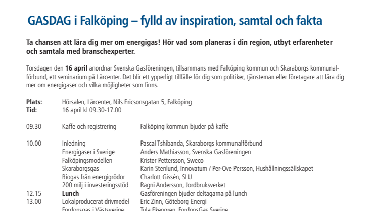 GASDAG i Falköping – fylld av inspiration, samtal och fakta