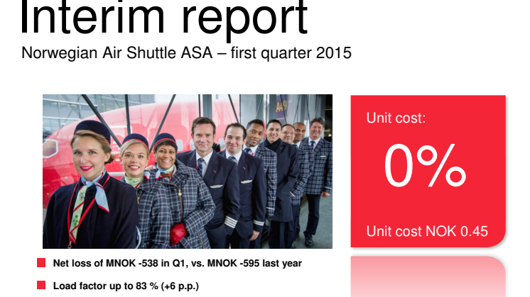 Informe de gestión - primer trimestre de 2015 - Norwegian Air Shuttle ASA