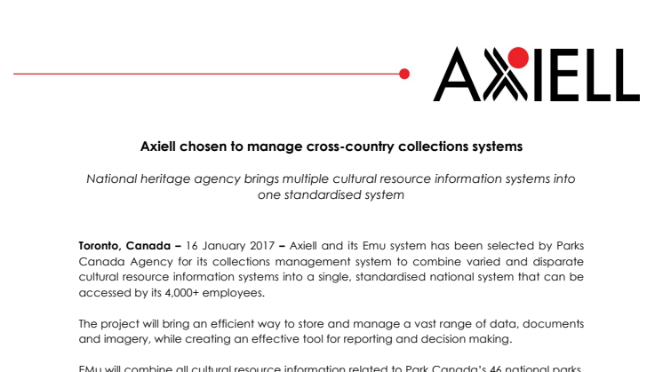 Axiell chosen to manage cross-country collections systems 