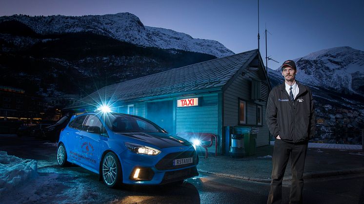 Nå blir Evalds supertaxi Focus RS kjent over hele verden