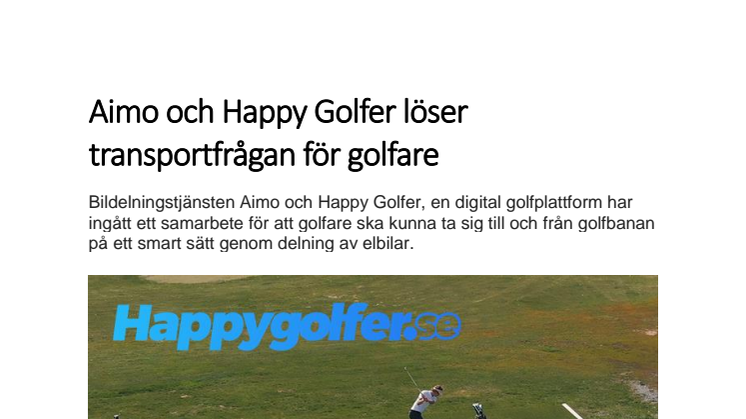 Aimo och Happygolfer.se löser transportfrågan för golfare