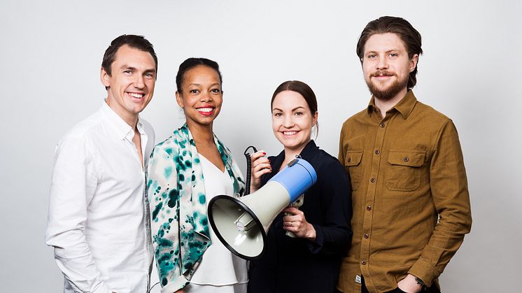 Anna Urombi och teamet bakom Addtruly. Foto: Emmy Jonsson