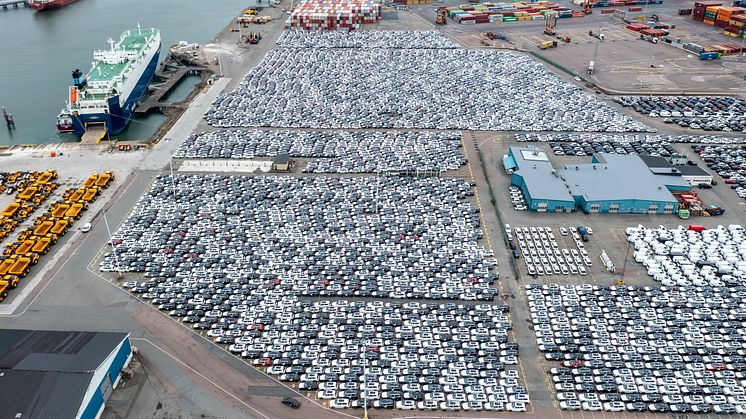 The car terminal at the Port of Gothenburg. Image: Gothenburg Port Authority.
