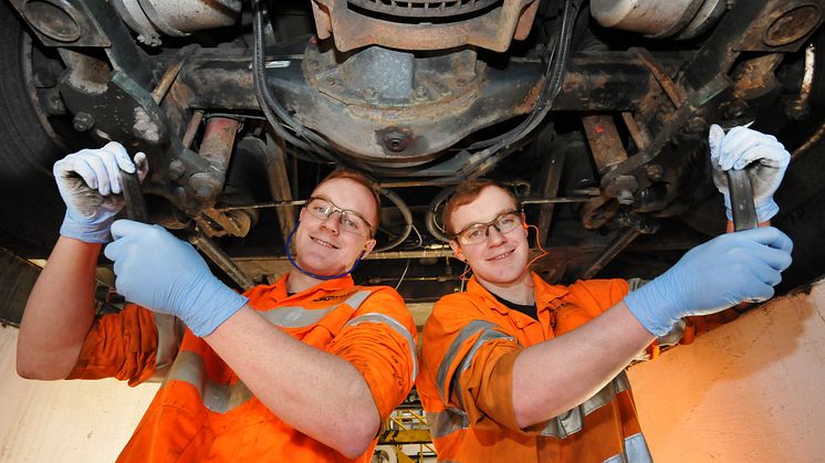 Go North East apprentices James (l) and Matthew Barnes