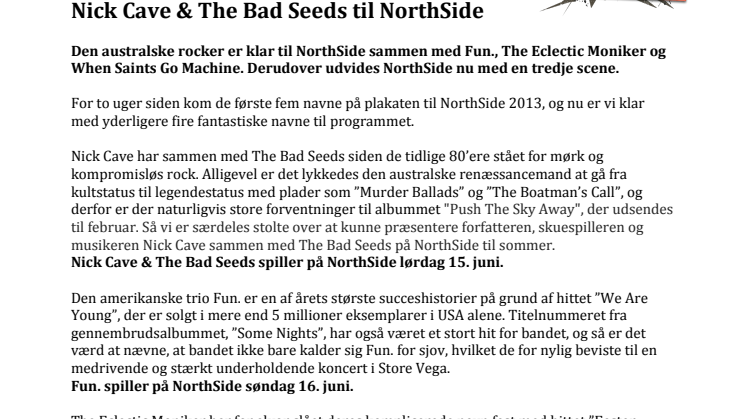 Nick Cave & The Bad Seeds til NorthSide